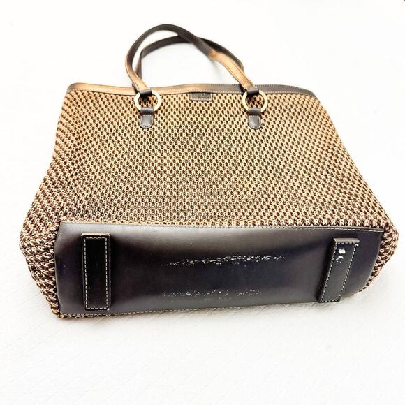 The Sak Brown Elliott Lucca Crochet Vintage Leather Handle Tan Handbag Purse - Picture 4 of 7